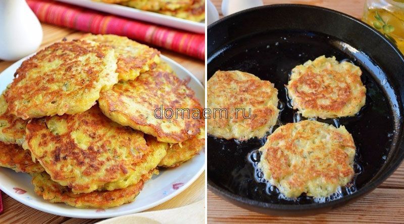 Дранички с ветчиной, сыром и зеленью