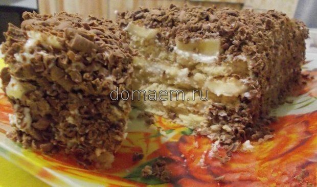 Творожный торт с печеньем